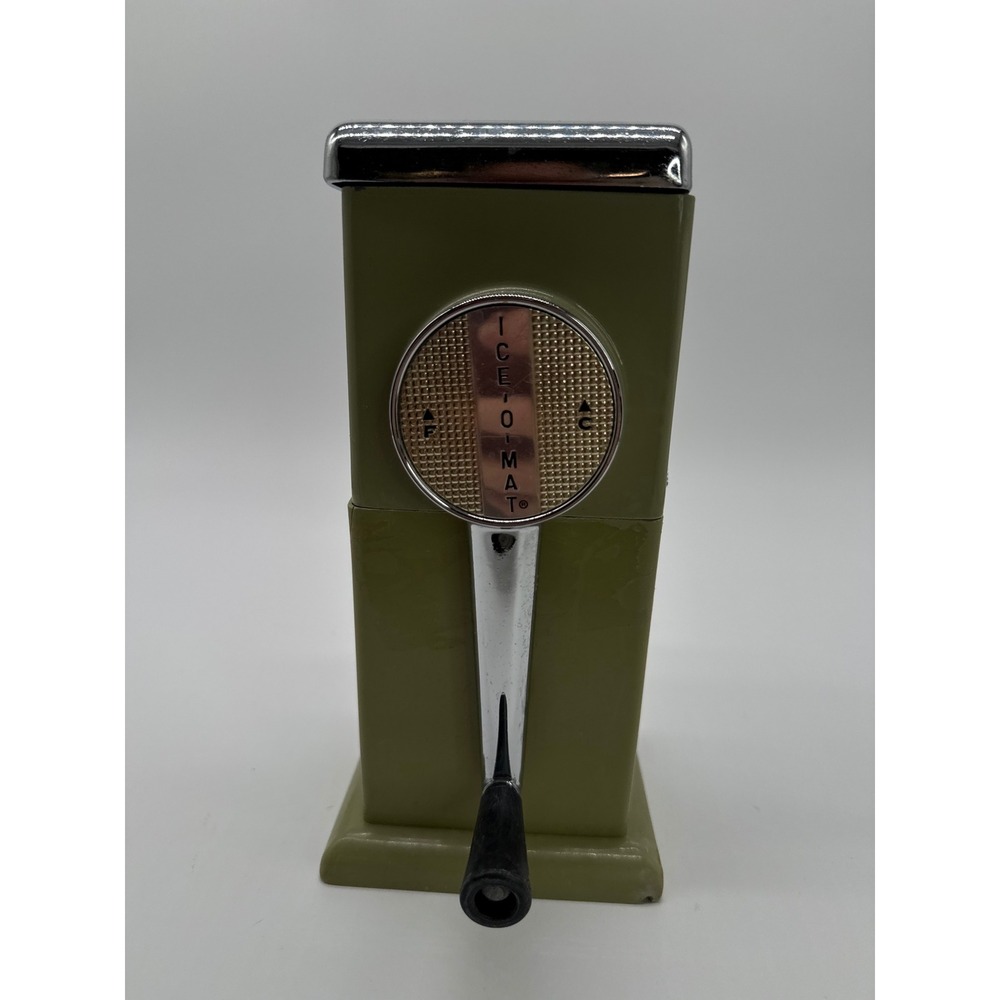 Rival Ice-O-Mat Ice Crusher OS Green Good Vintage Mid-Century Manual Crank